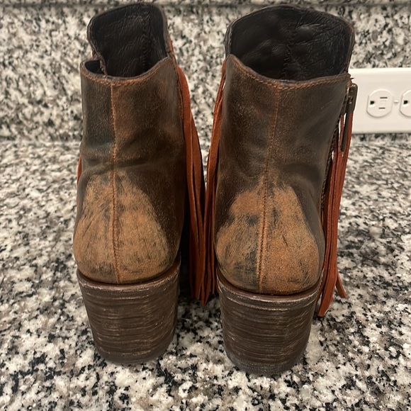 Corral Ankle Fringe Booties boots leather zip size 7 - Picture 3 of 4